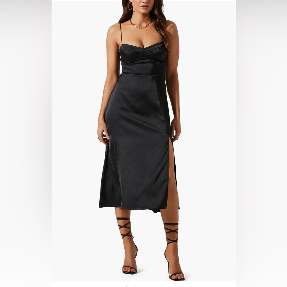 NWOT | ASTR the label | Bustier Satin Dress | Small | Black